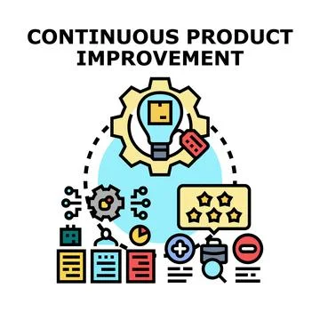 Continuous product improvement development success concept Stock Illustration
