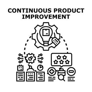 Continuous product improvement development success concept Stock Illustration