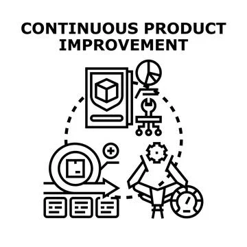 Continuous product improvement process development concept Stock Illustration
