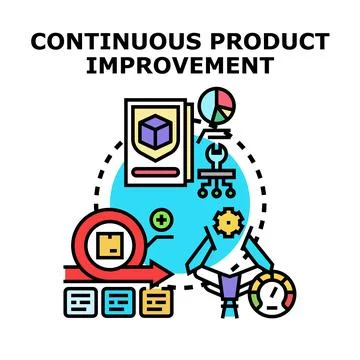 Continuous product improvement process development concept Stock Illustration
