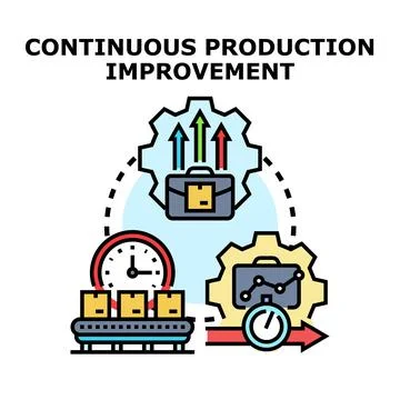 Continuous production improvement cycle optimizing business processes 库存插图