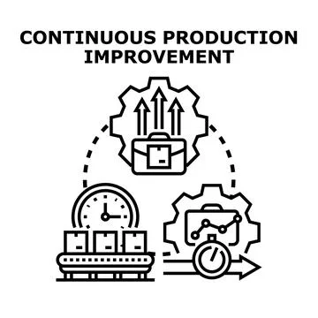 Continuous production improvement cycle optimizing business processes Stock Illustration