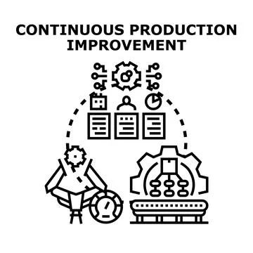 Continuous production improvement process developing new strategies イラスト素材