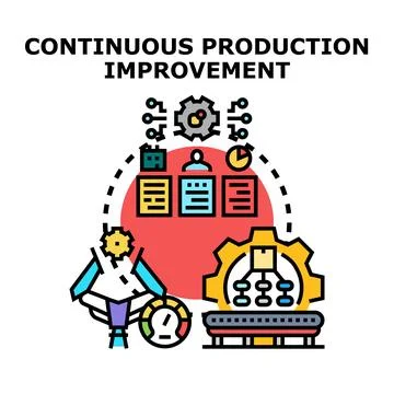 Continuous production improvement process developing new strategies Stock Illustration