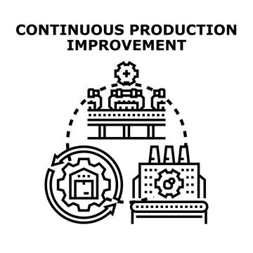 Continuous production improvement process in manufacturing cycle 库存插图