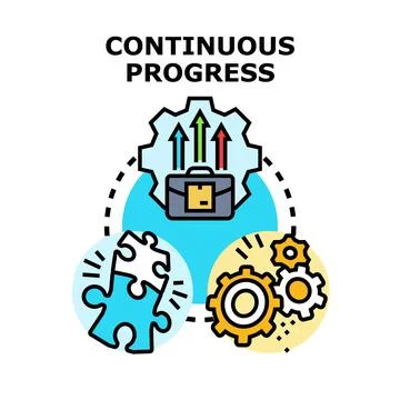 Continuous progress concept developing business improvement strategy Stock Illustration