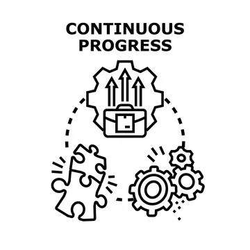 Continuous progress concept developing business improvement strategy 库存插图