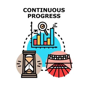Continuous progress concept developing business growth strategy イラスト素材