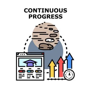 Continuous progress concept developing online learning skills Stock Illustration