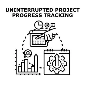 Continuous project progress tracking workflow illustration イラスト素材