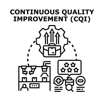 Continuous quality improvement process optimizing business workflow developme 스톡 일러스트