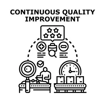 Continuous quality improvement process optimizing production workflow 库存插图