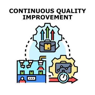 Continuous quality improvement process vector concept 스톡 일러스트