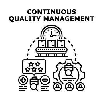 Continuous quality management optimizing business process performance Stock Illustration