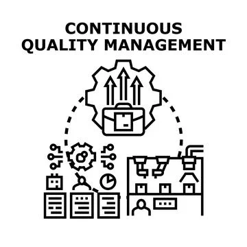 Continuous quality management process optimizing production and efficiency Stock Illustration