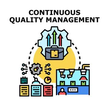 Continuous quality management process optimizing production and efficiency Stock Illustration
