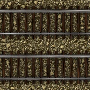 Continuous rails  pattern. Railway background Illustrazione stock