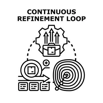 Continuous refinement loop with agile development process Stock Illustration
