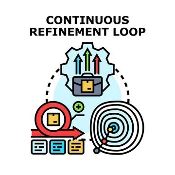 Continuous refinement loop with agile development process Ilustração Stock