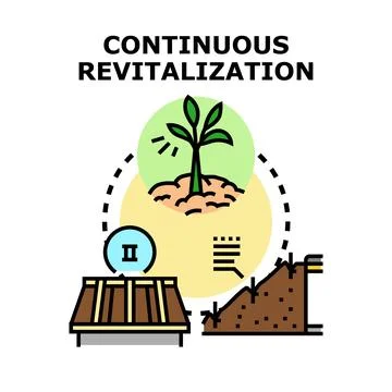 Continuous revitalization concept for urban development and ecological growth Stock Illustration