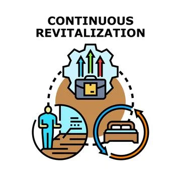 Continuous revitalization process balancing work and personal life Stock Illustration