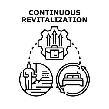 Continuous revitalization process balancing work and personal life Ilustração Stock