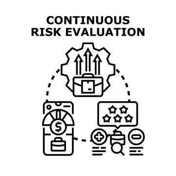 Continuous risk evaluation process managing investment analysis 库存插图
