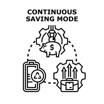 Continuous saving mode concept vector illustration Stockillustratie