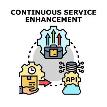 Continuous service enhancement process improving business growth Stock Illustration