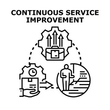 Continuous service improvement process developing business strategy Stock Illustration
