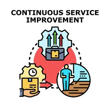 Continuous service improvement process developing business strategy Stock Illustration