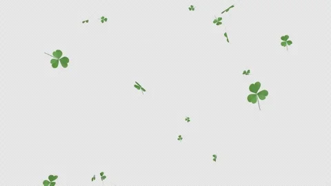 Continuous Shamrock Leaves Falling Loop Stock Footage 315210993