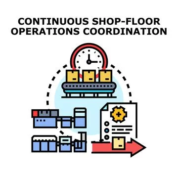 Continuous shop floor operations coordinating production process 库存插图