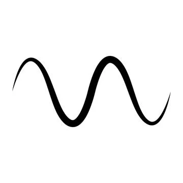 Continuous sine wave oscillation curve representing periodic harmonic motion Stock Illustration