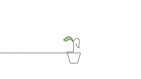 Continuous single line animation of electric plug with green leaf Stock Footage 227453488