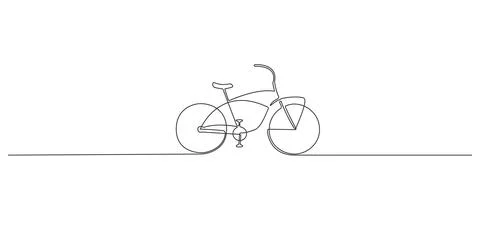 Continuous single line classic bicycle Illustrazione stock