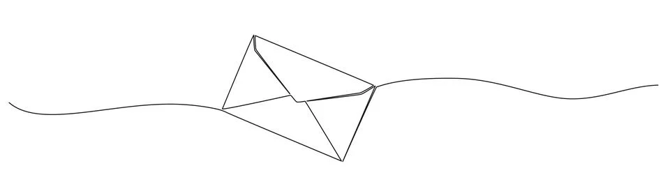 Continuous single line drawing of envelope Stock Illustration