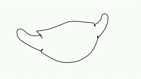 Continuous single line drawing of a medical face mask on a white background Stock Footage 229321419