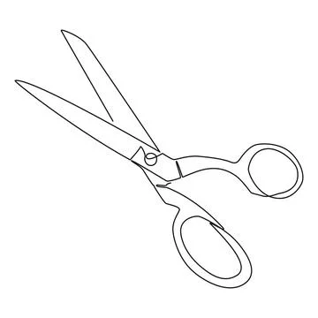Continuous single line drawing of pair of scissors Illustrazione stock