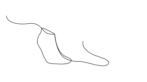 A continuous single line drawing of socks. Stock Footage 255197448