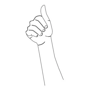 Continuous single line drawing of thumbs up gesture Stock-Illustration