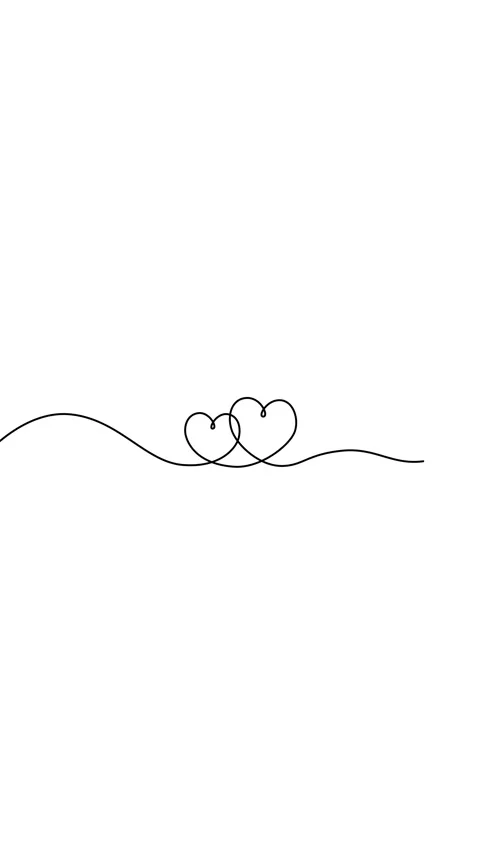 Continuous single line drawing of two heart shapes on white background. Stock Footage 311355565