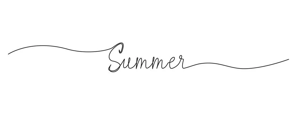 Continuous single line drawing of word SUMMER Stock-Illustration