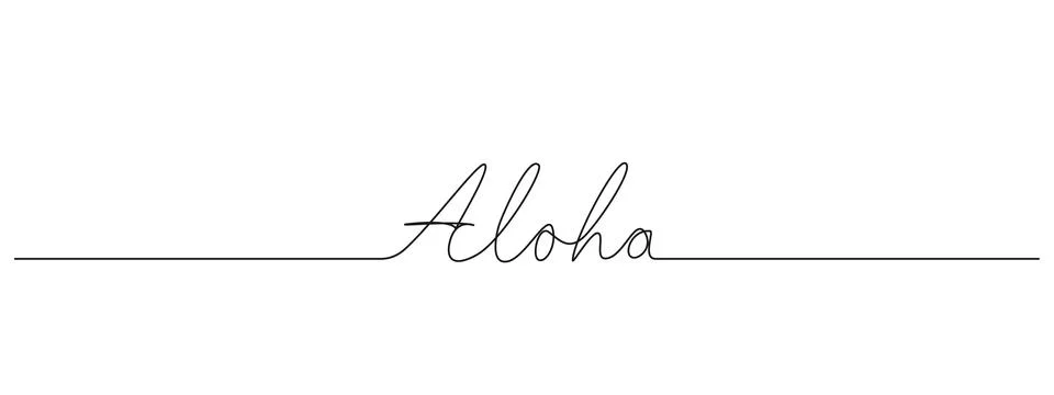 Continuous single line drawing of word ALOHA Stock-Illustration