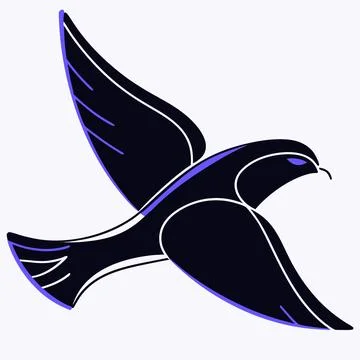Continuous single line illustration of a bird in m Stock Illustration