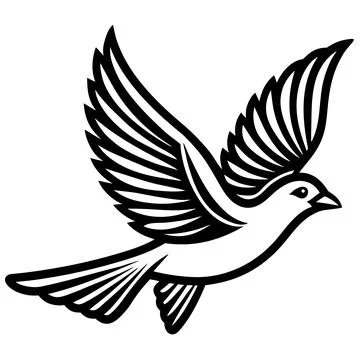 Continuous single line illustration of a bird in f Stock Illustration