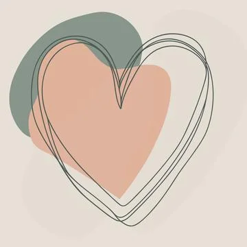 Continuous single line illustration of a heart sm Stock Illustration
