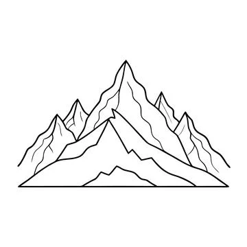 Continuous single line illustration of a mountain Stock Illustration