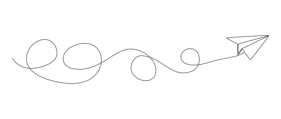 Continuous single line paper plane drawing Stock-Illustration