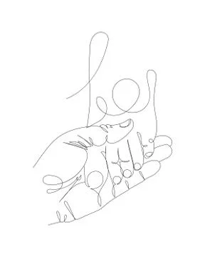 Continuous single non-painted one-line intertwined foot of a woman drawn by hand Stock Illustration